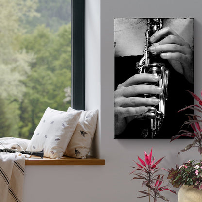 Clarinet Playing Canvas Wall Art