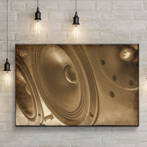 Music Equipment Speakers Vintage Canvas Wall Art