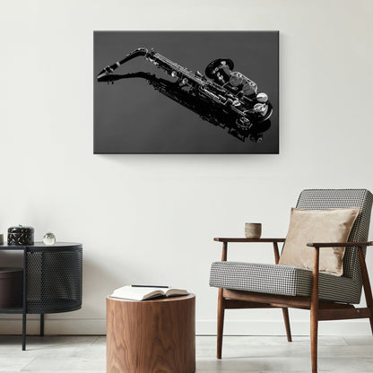 Saxophone Monochrome Canvas Wall Art