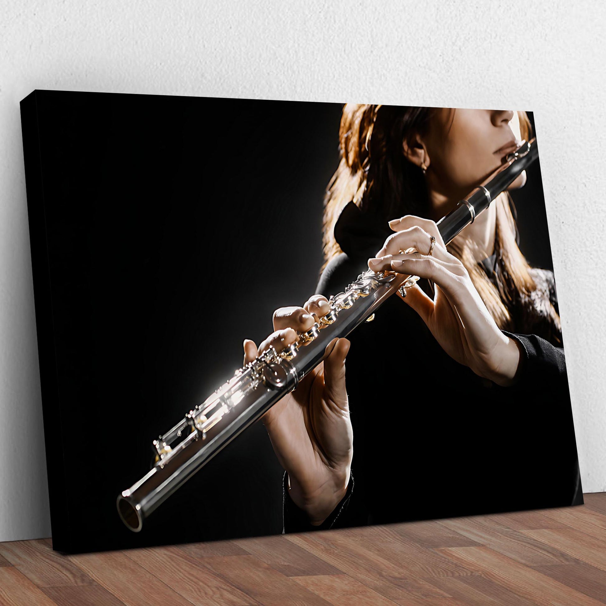 Flute Playing Canvas Wall Art
