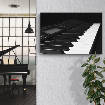 Keyboard Monochrome Canvas Wall Art