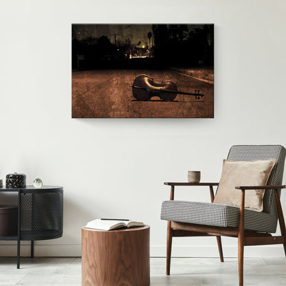 Cello Rustic Canvas Wall Art