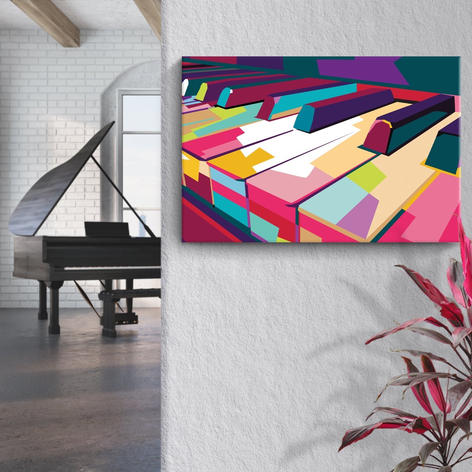 Keyboard Abstract Canvas Wall Art