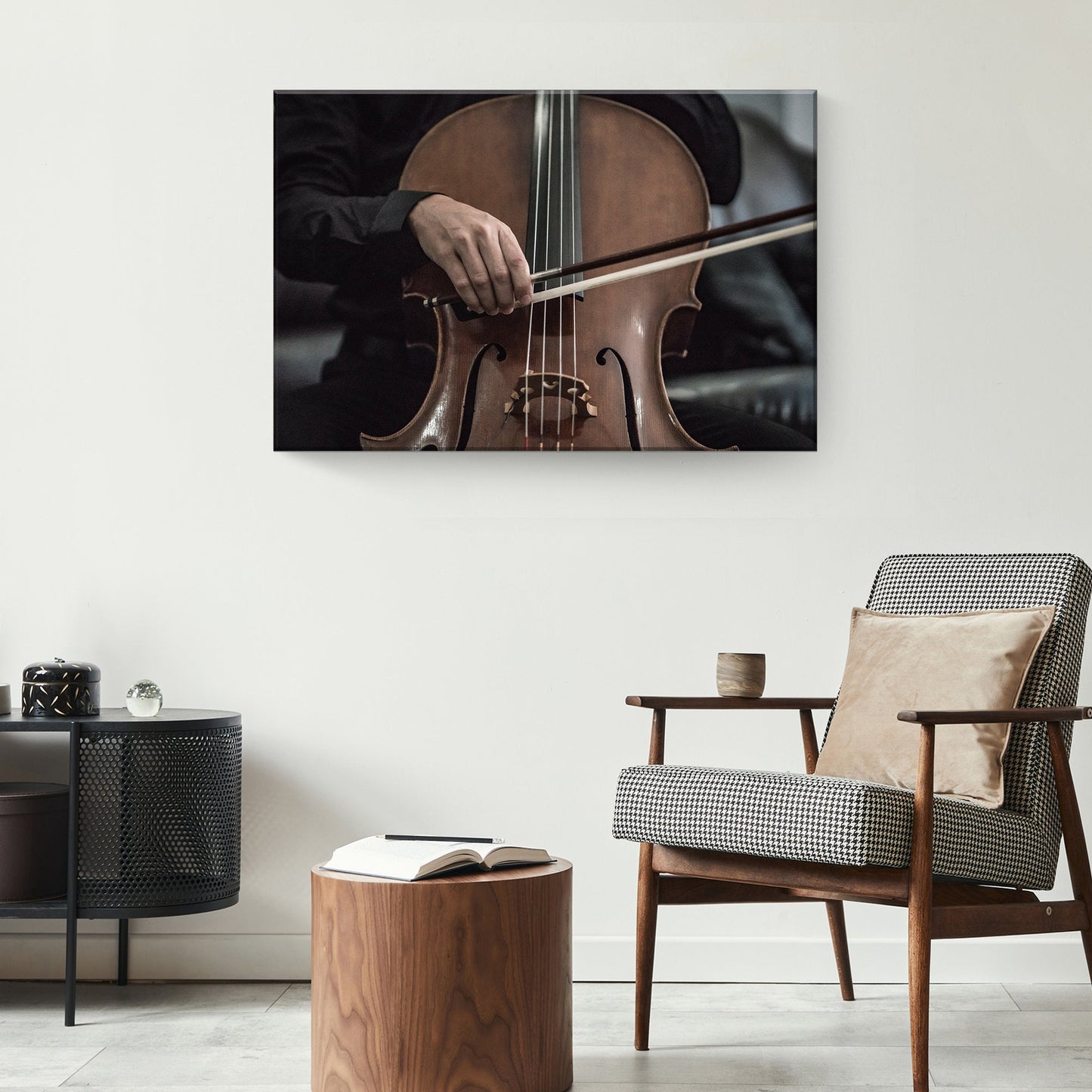 Cello Playing Canvas Wall Art