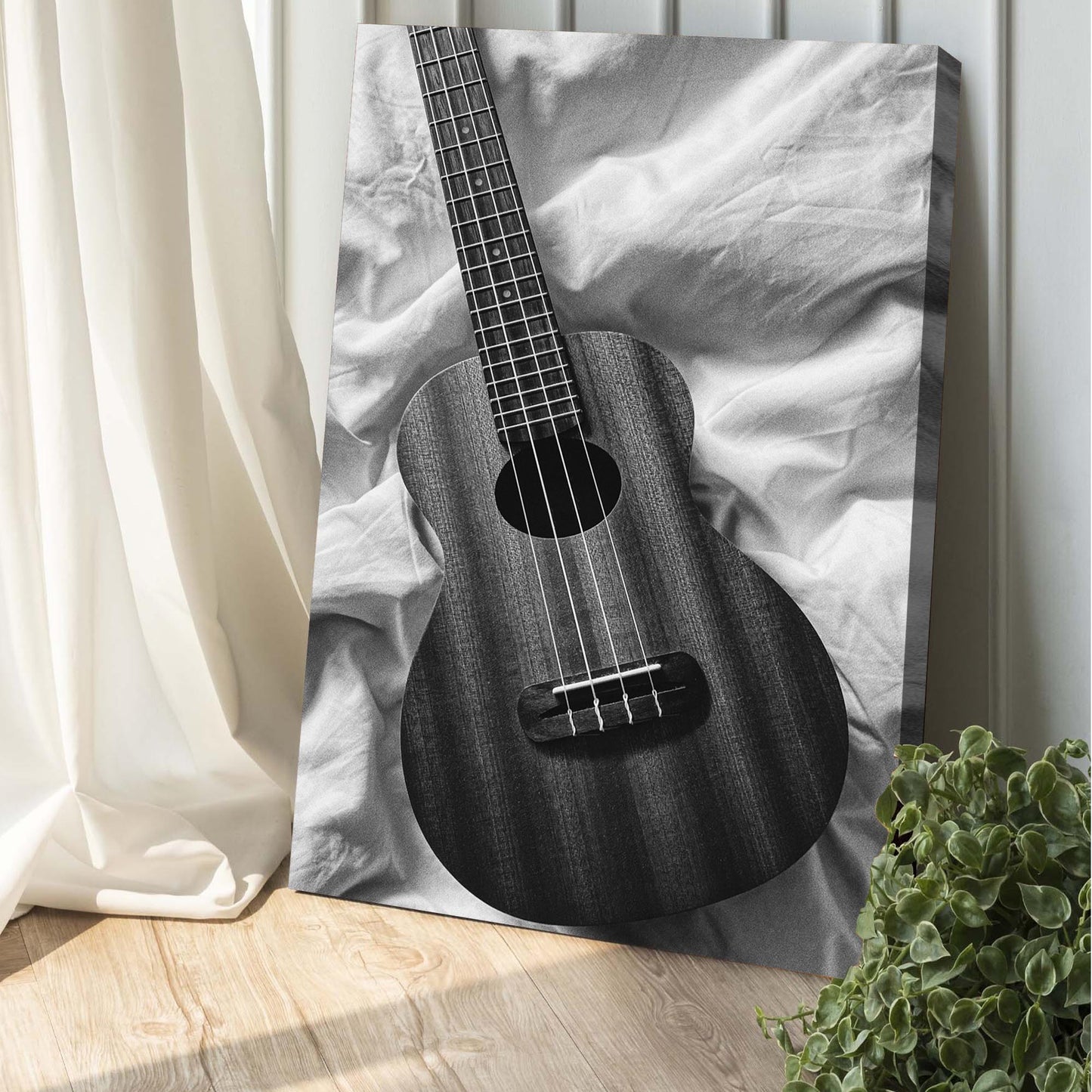 Ukulele Monochrome Canvas Wall Art