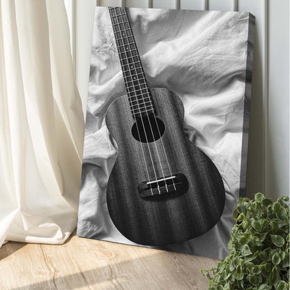 Ukulele Monochrome Canvas Wall Art