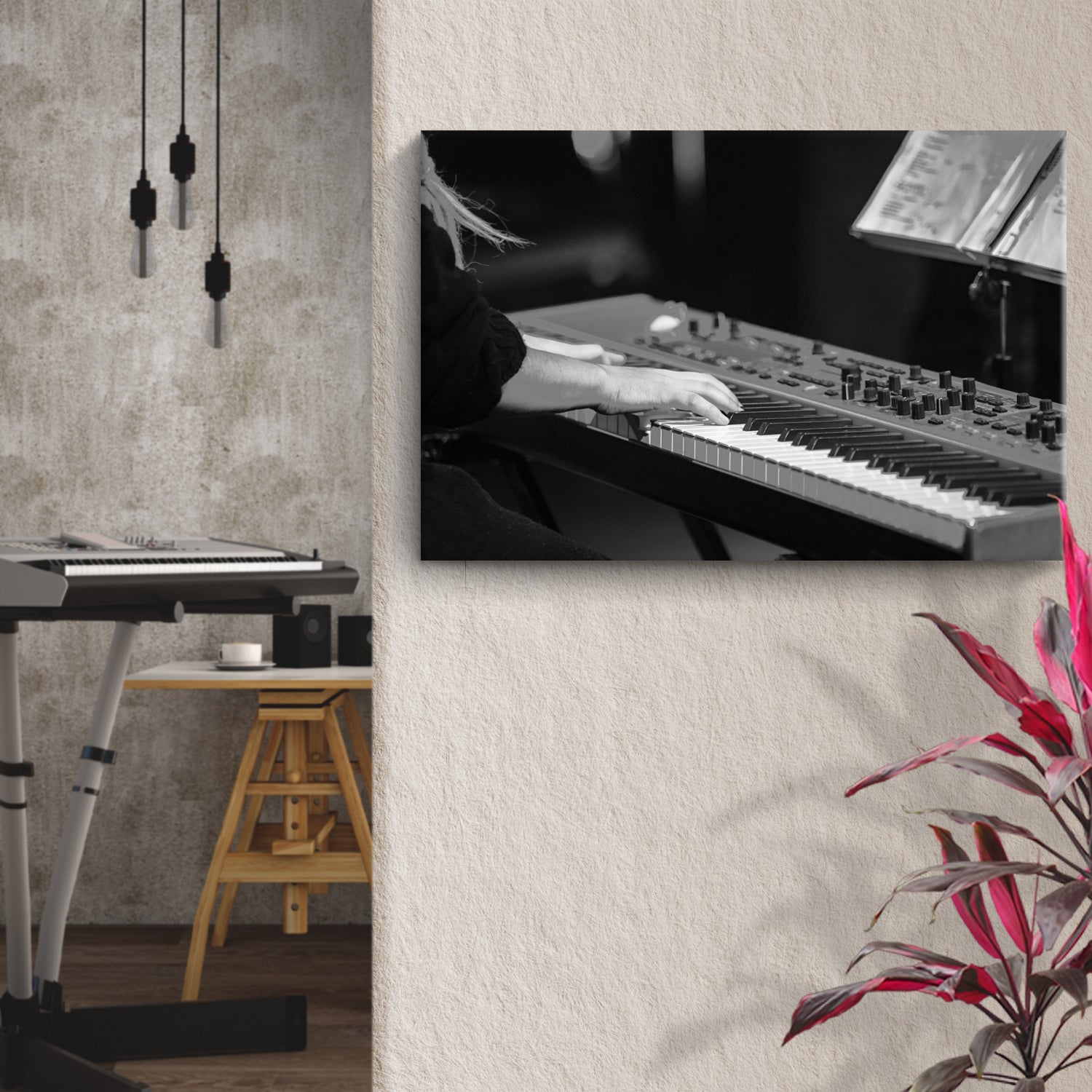 Keyboard Playing Canvas Wall Art
