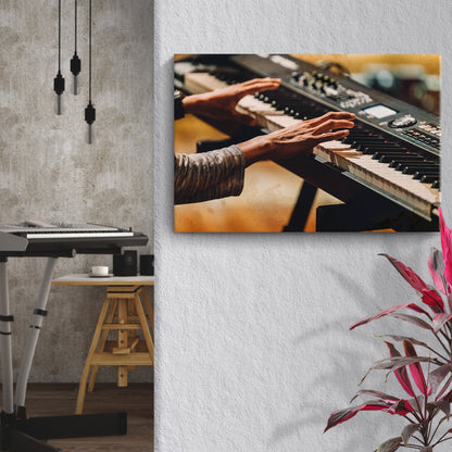 Keyboard Rustic Canvas Wall Art