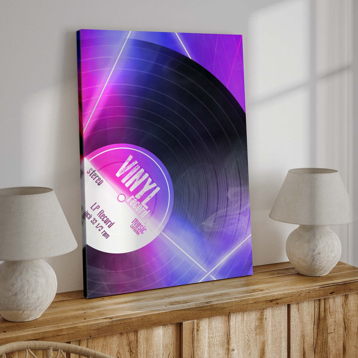 Music Equipment Vinyl Records Modern Canvas Wall Art