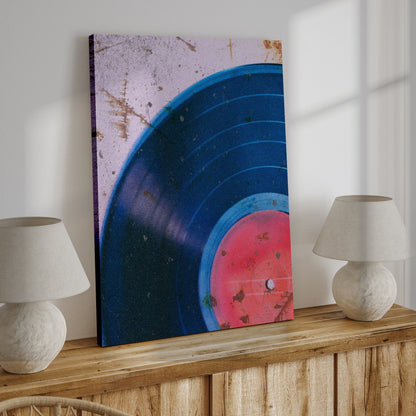 Music Equipment Vinyl Records Grunge Canvas Wall Art