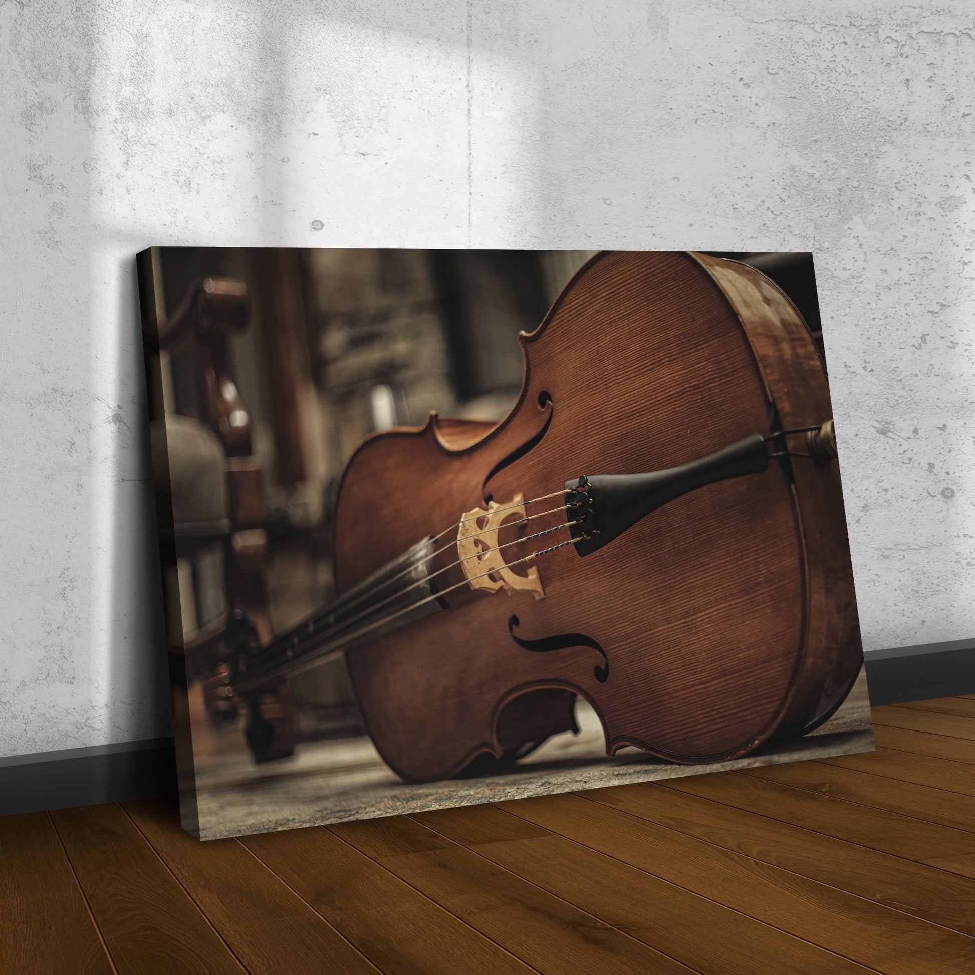 Cello Sepia Canvas Wall Art