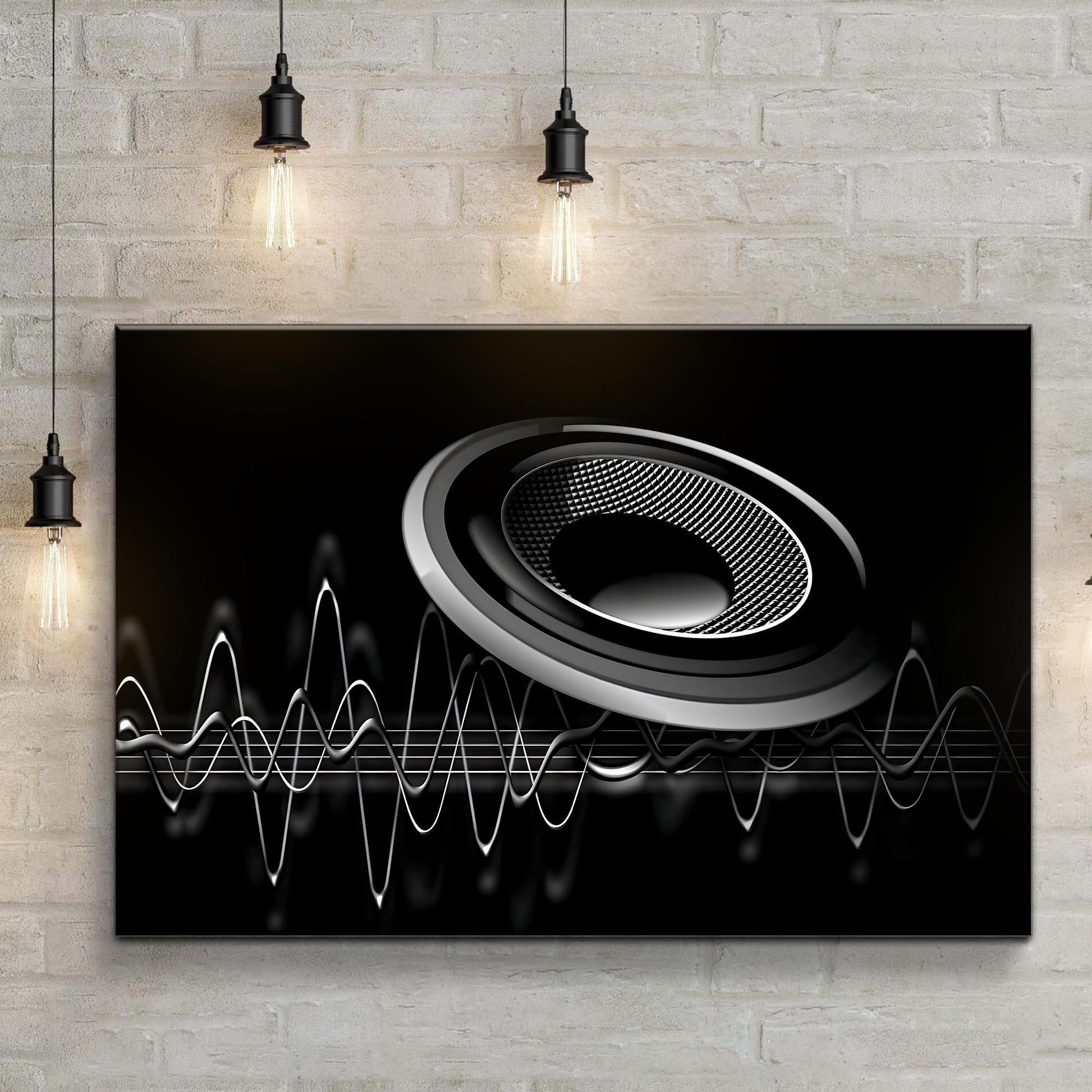 Music Equipment Speakers Monochrome Canvas Wall Art