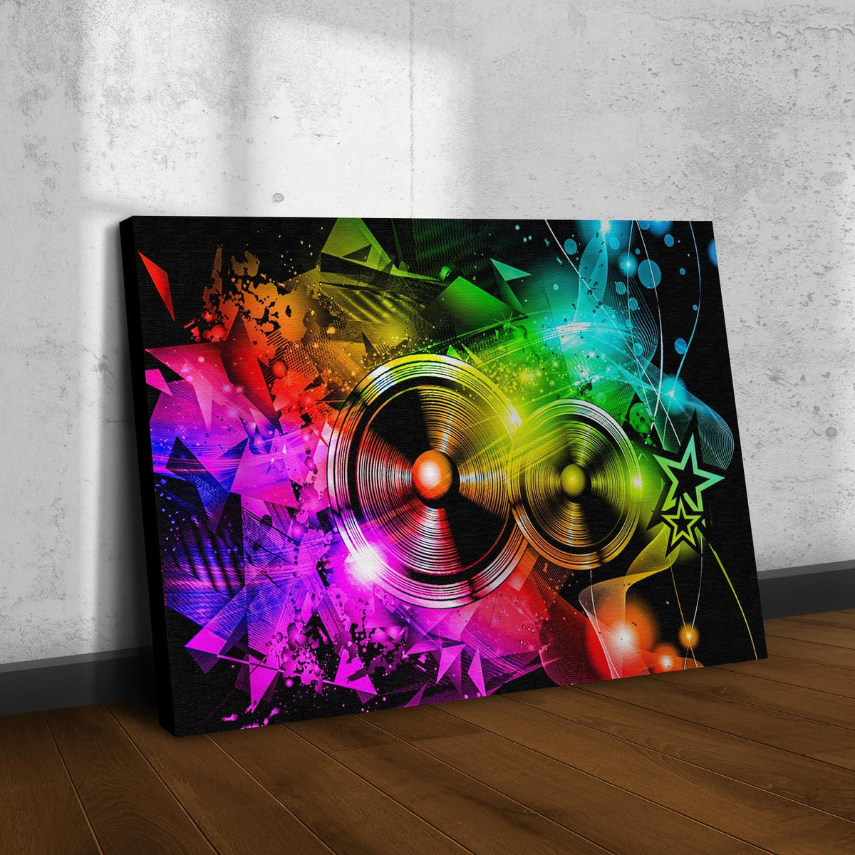 Music Equipment Speakers Abstract Canvas Wall Art