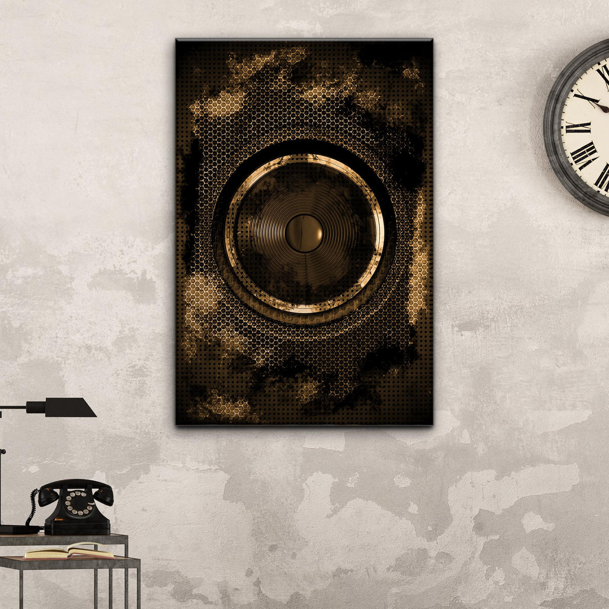 Music Equipment Speakers Grunge Canvas Wall Art