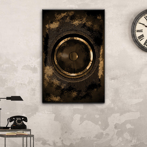 Music Equipment Speakers Grunge Canvas Wall Art