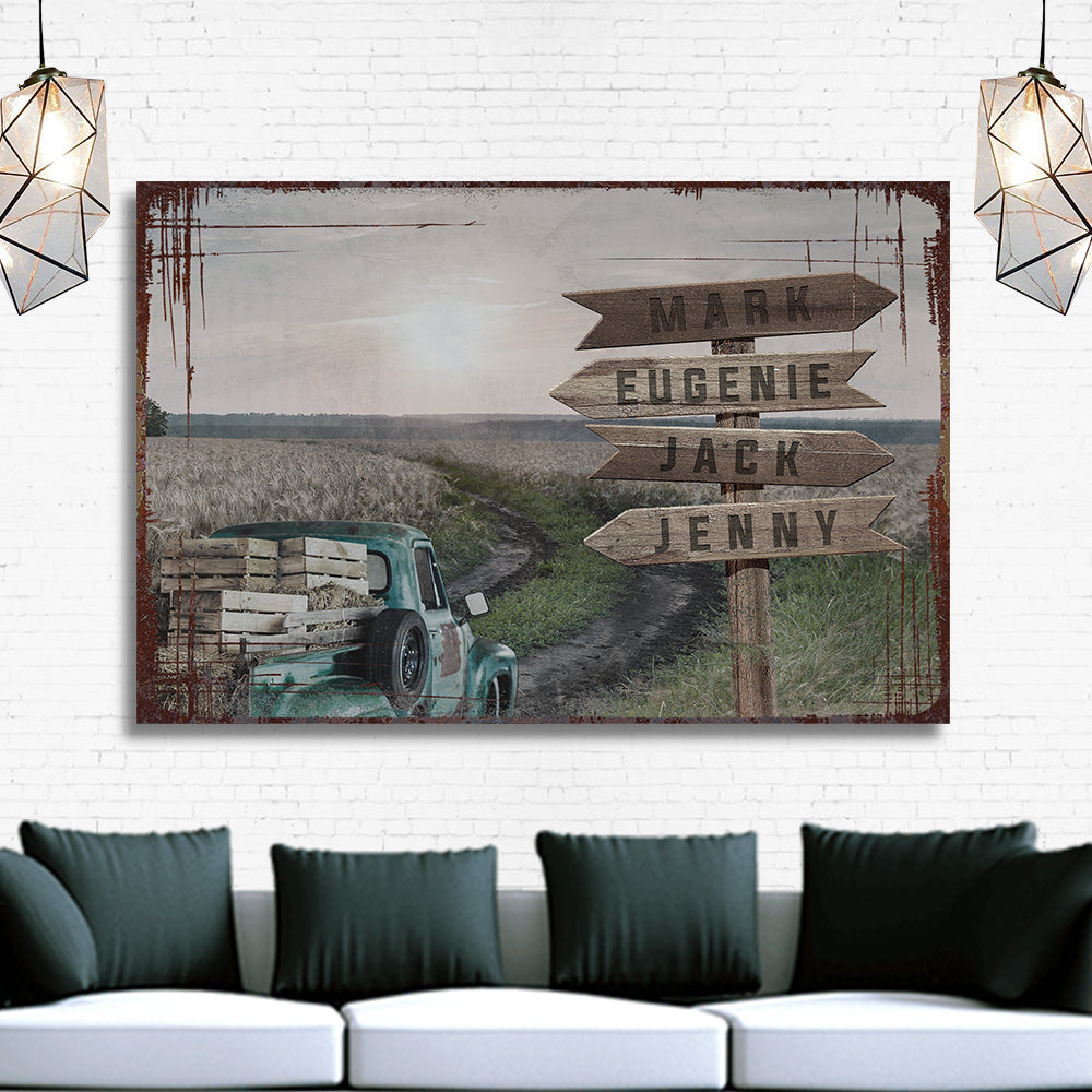 Vintage Truck Name Sign