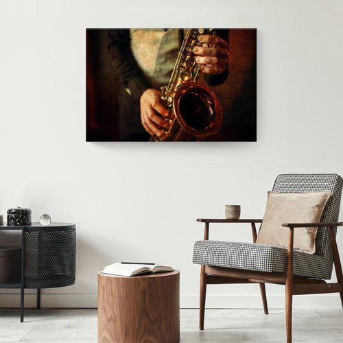Saxophone Grunge Canvas Wall Art