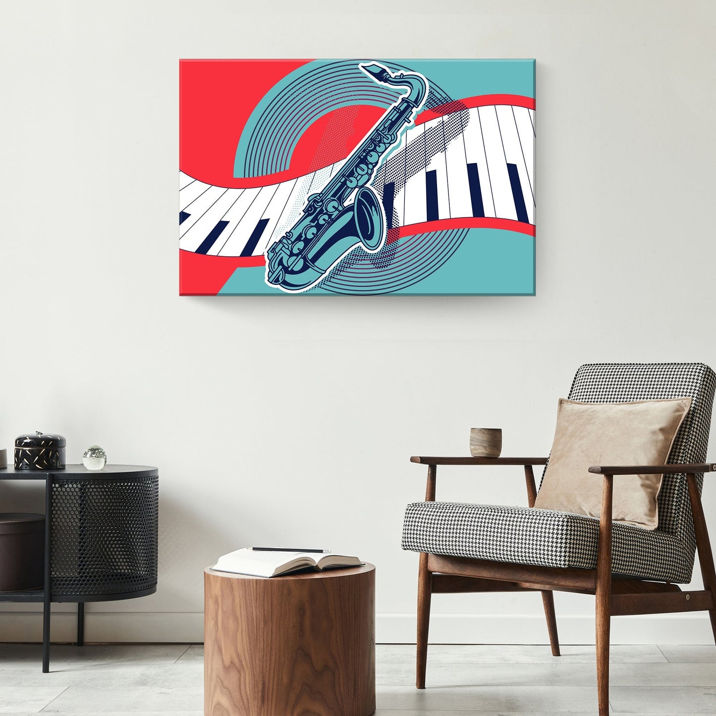 Saxophone Retro Canvas Wall Art