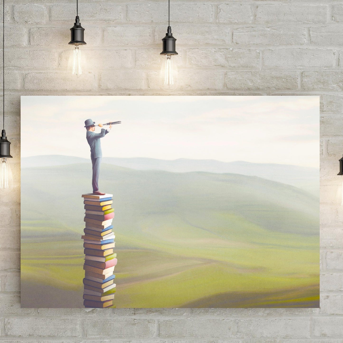 Decor Elements Books Tower Canvas Wall Art