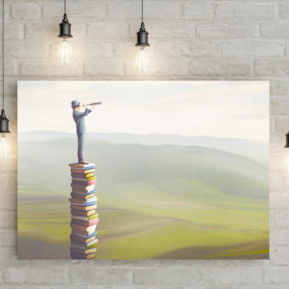 Decor Elements Books Tower Canvas Wall Art