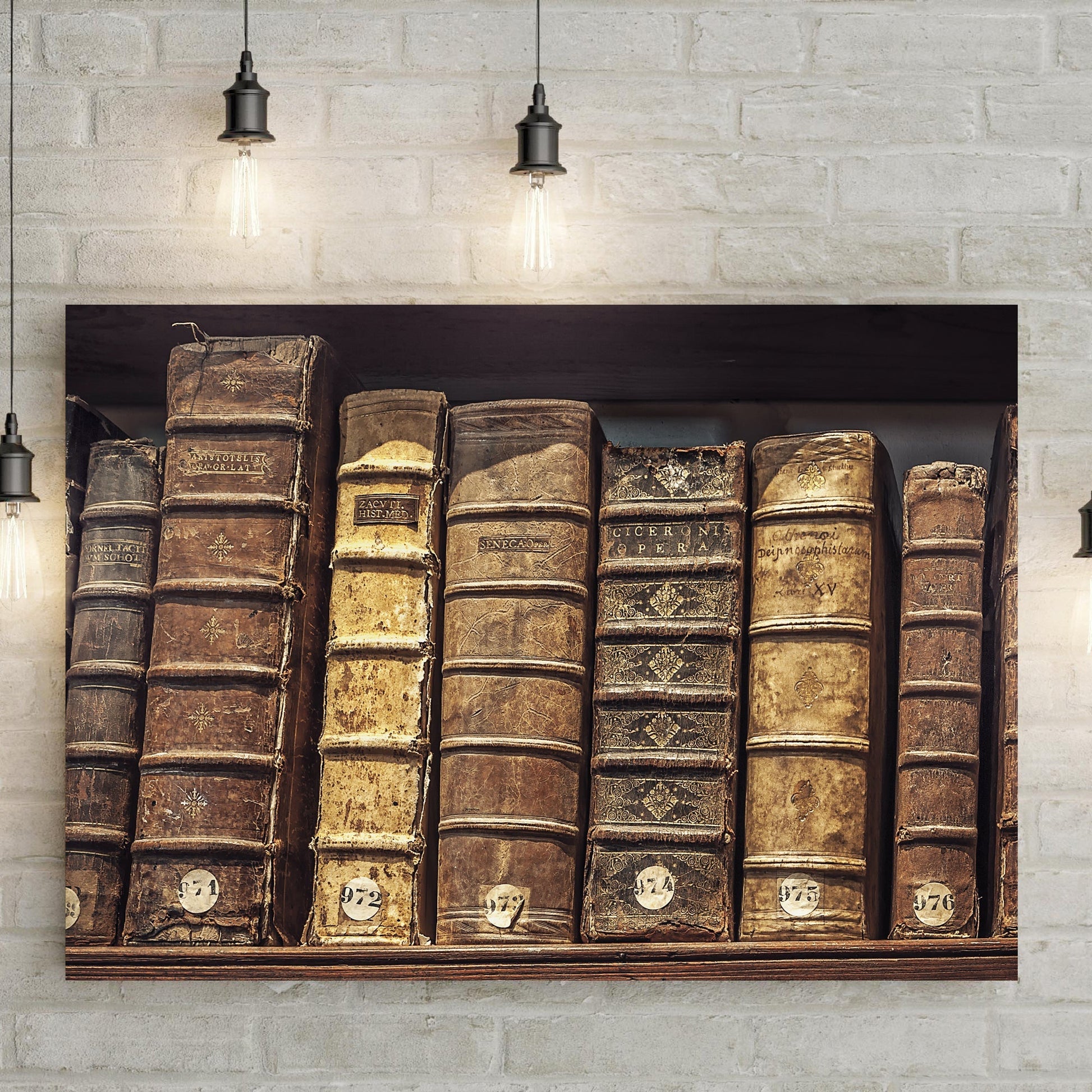 Decor Elements Books Spine Canvas Wall Art