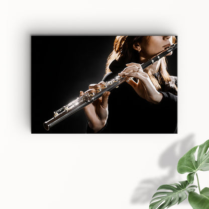Flute Playing Canvas Wall Art
