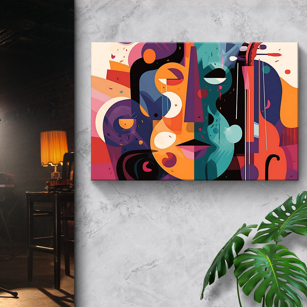 Cello Abstract Canvas Wall Art