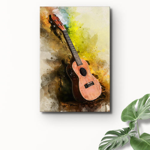 Ukulele Watercolor Canvas Wall Art