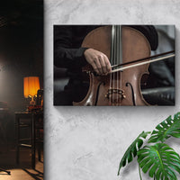 Cello Playing Canvas Wall Art