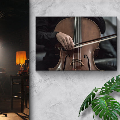Cello Playing Canvas Wall Art