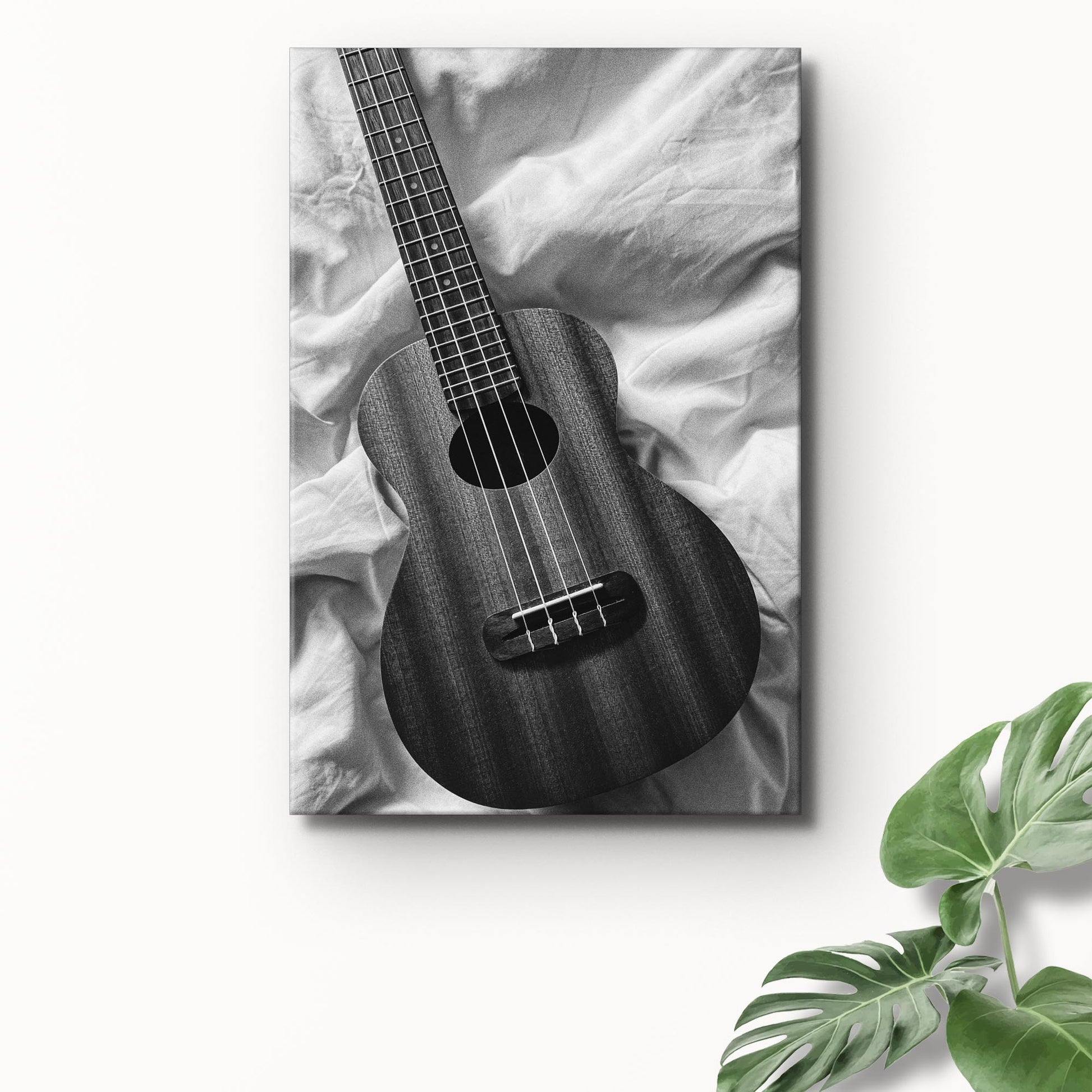 Ukulele Monochrome Canvas Wall Art