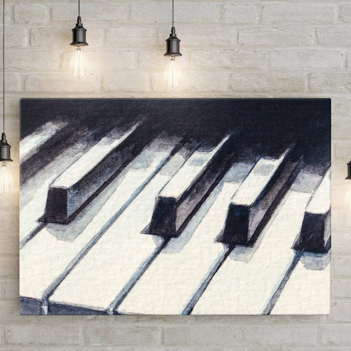 Keyboard Watercolor Canvas Wall Art