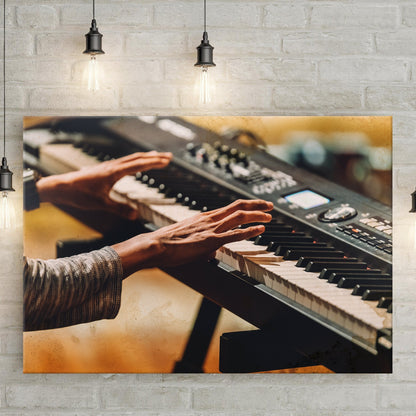 Keyboard Rustic Canvas Wall Art