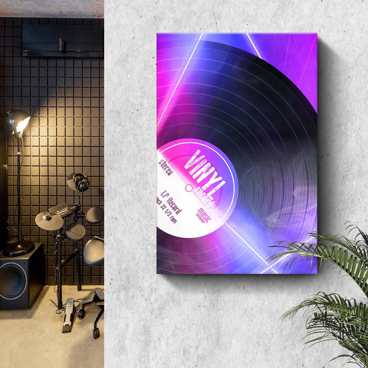 Music Equipment Vinyl Records Modern Canvas Wall Art