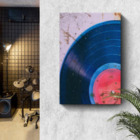 Music Equipment Vinyl Records Grunge Canvas Wall Art