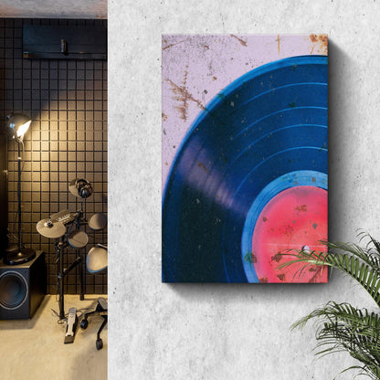 Music Equipment Vinyl Records Grunge Canvas Wall Art