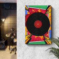 Music Equipment Vinyl Records Pop Art Canvas Wall Art
