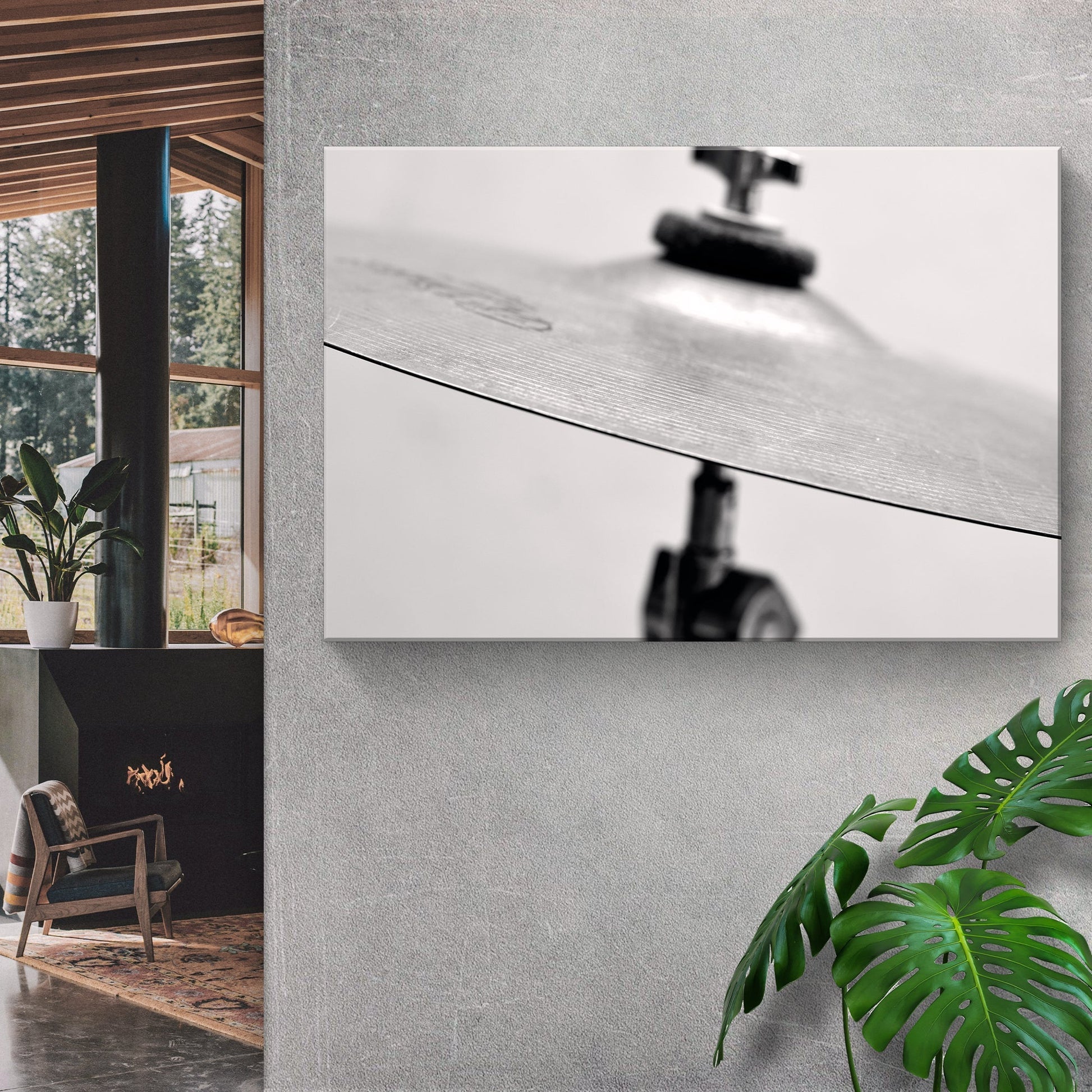 Cymbal Monochrome Canvas Wall Art