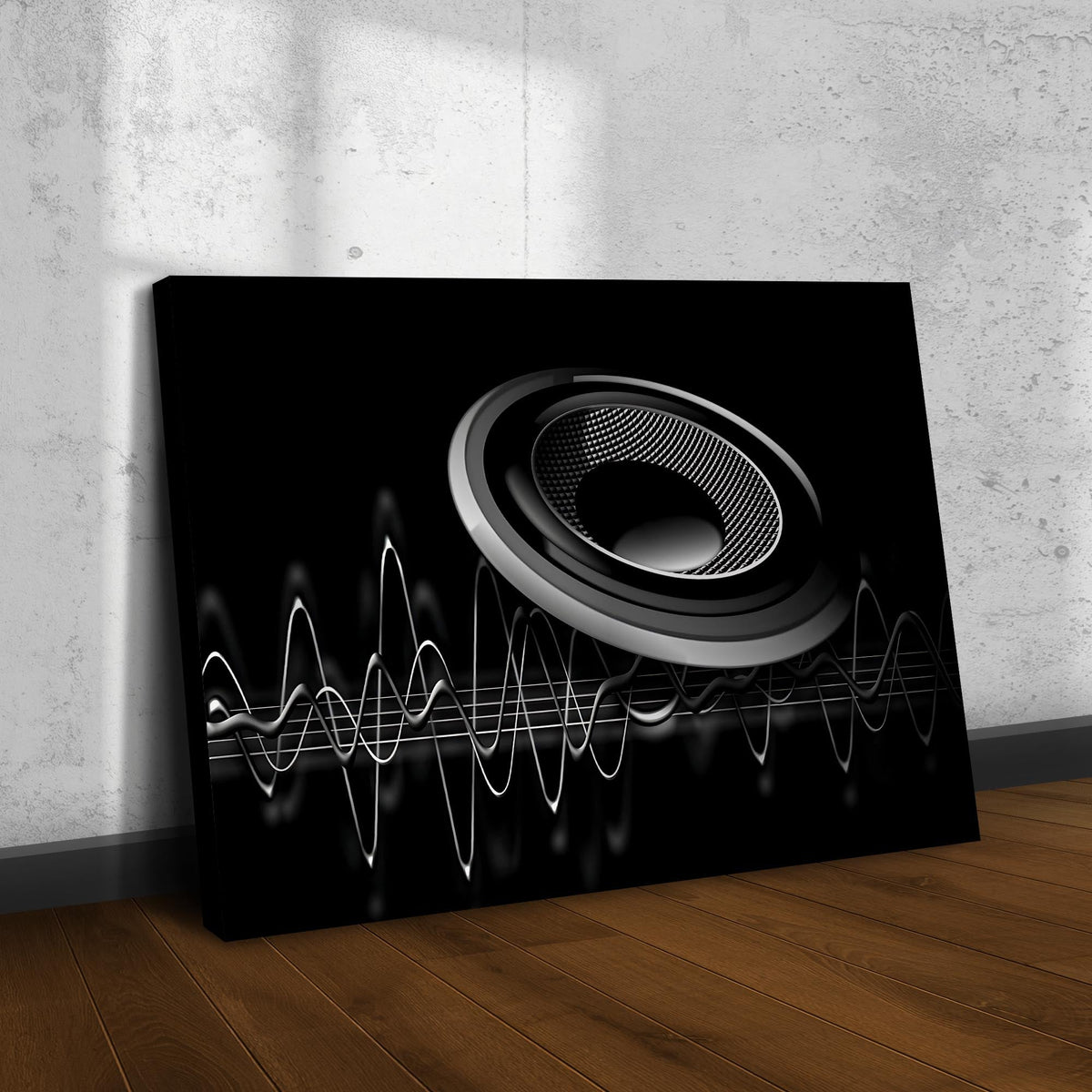 Music Equipment Speakers Monochrome Canvas Wall Art