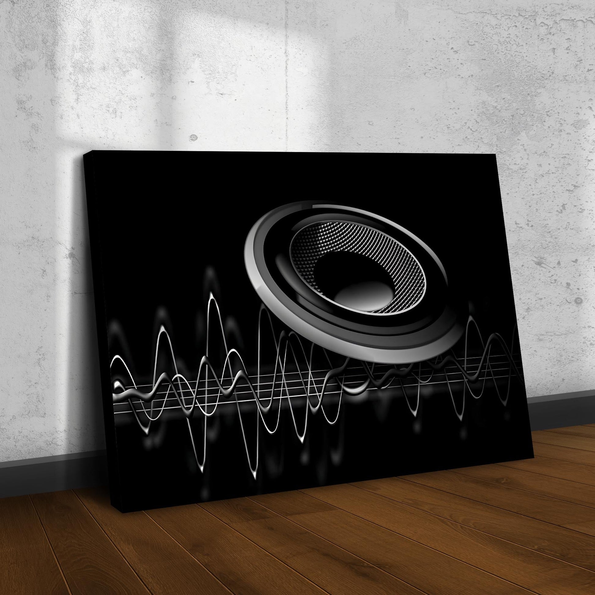 Music Equipment Speakers Monochrome Canvas Wall Art