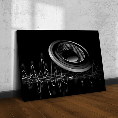 Music Equipment Speakers Monochrome Canvas Wall Art