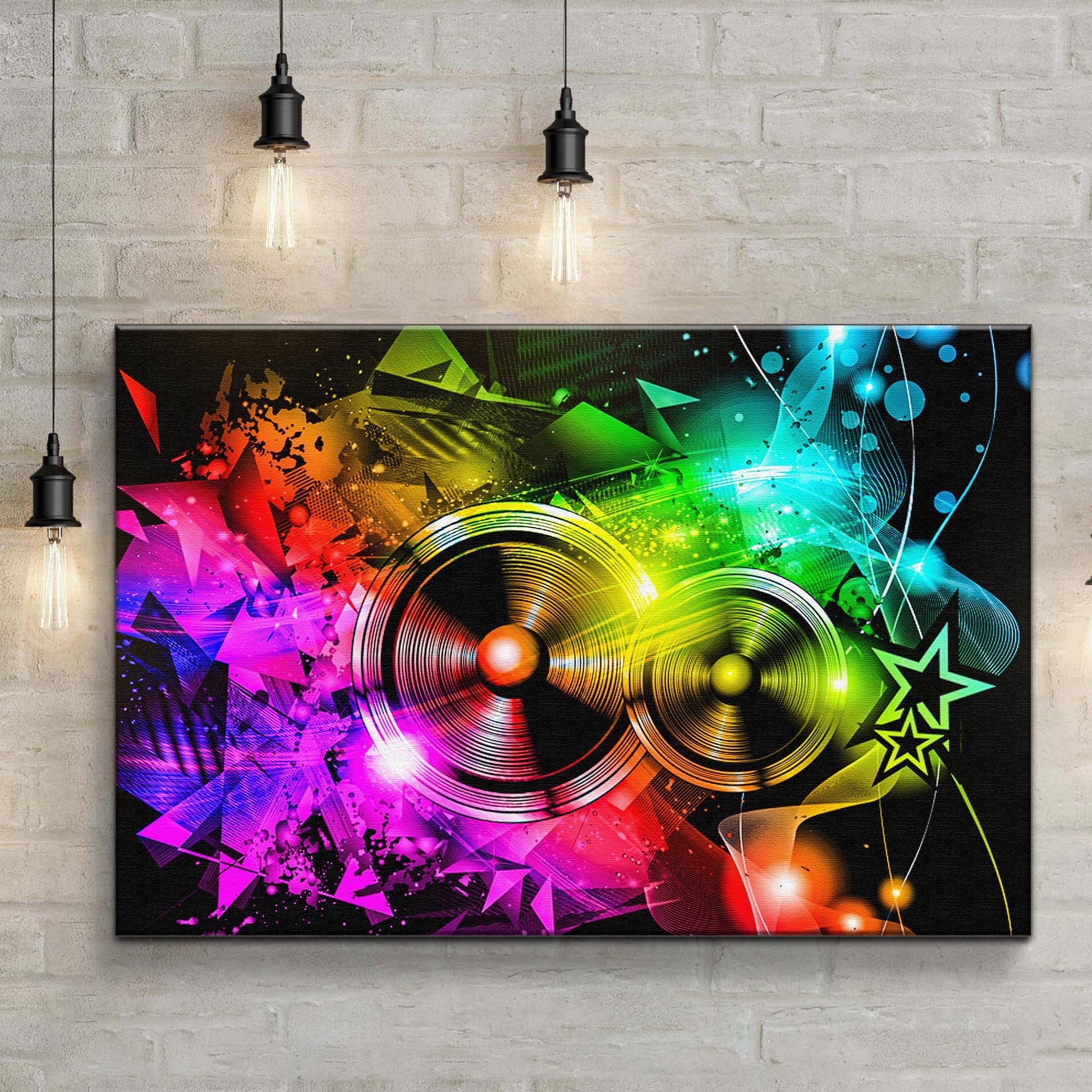 Music Equipment Speakers Abstract Canvas Wall Art