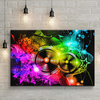 Music Equipment Speakers Abstract Canvas Wall Art