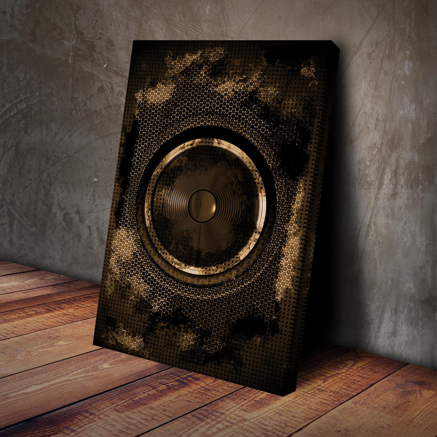 Music Equipment Speakers Grunge Canvas Wall Art