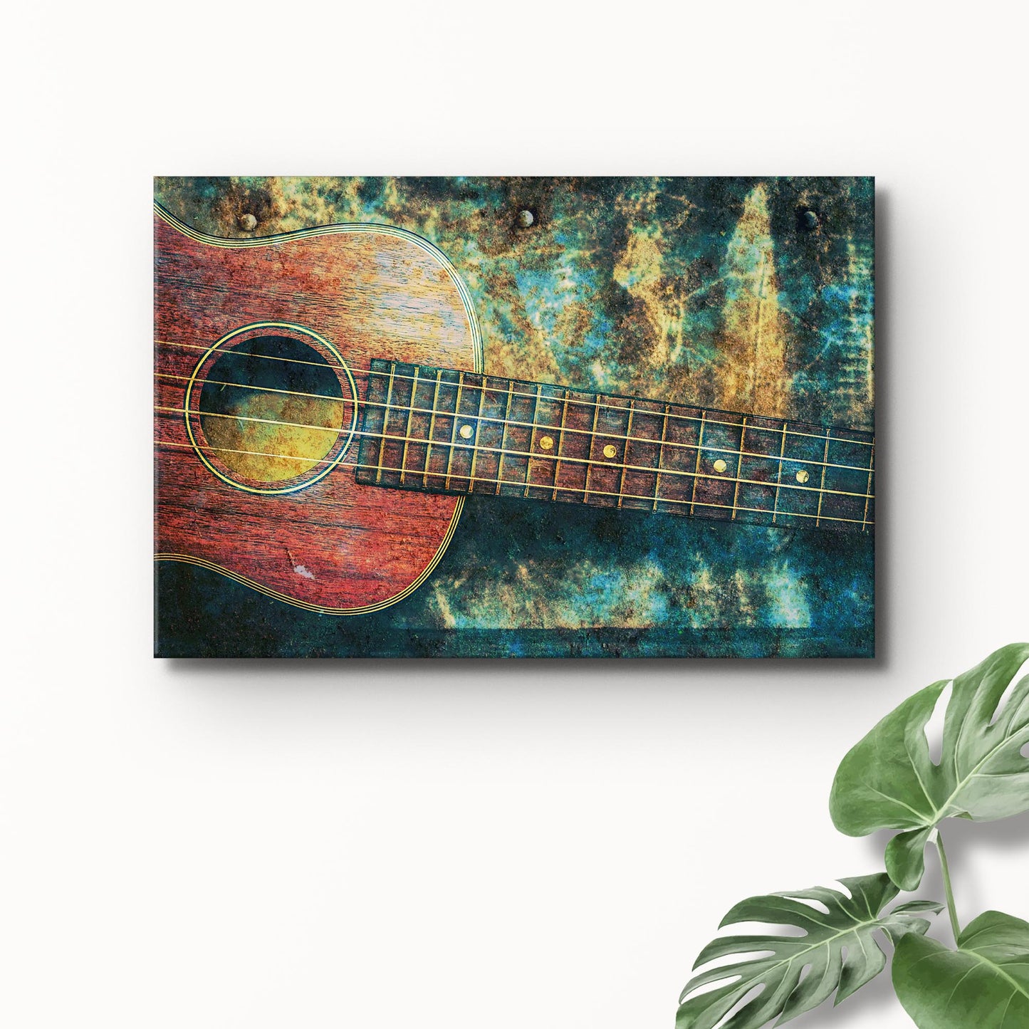 Ukulele Grunge Canvas Wall Art