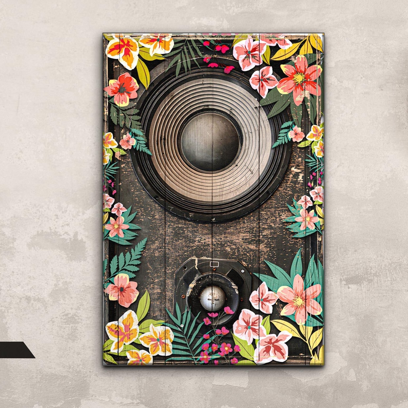 Music Equipment Speakers Rustic Canvas Wall Art