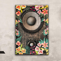 Music Equipment Speakers Rustic Canvas Wall Art