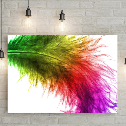 Decor Elements Feather Prismatic Canvas Wall Art