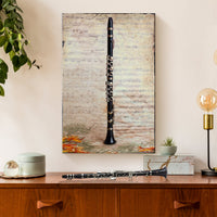 Clarinet Rustic Canvas Wall Art