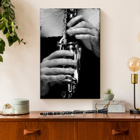 Clarinet Playing Canvas Wall Art